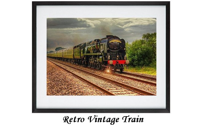 Retro Vintage Train Framed Print
